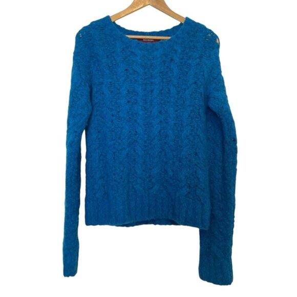 Sies Marjan Runway Sweater Casey Cable Knit Wool Alpaca Blue Chunky Designer XS - Picture 6 of 13
